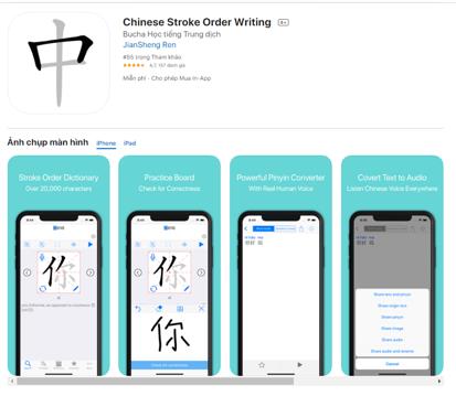 Top 9 phần mềm dạy viết tiếng Trung miễn phí trên IOS, Android