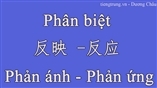 Ngữ pháp tiếng Trung - Phân biệt 反映 vs 反应. Phản ánh - Phản ứng 
